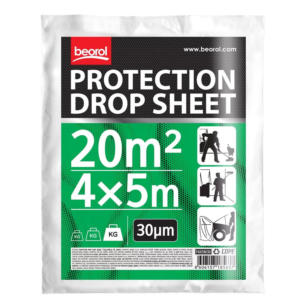 Protection drop sheet 4x5m / (13,1x16,4 ft), 30mic 