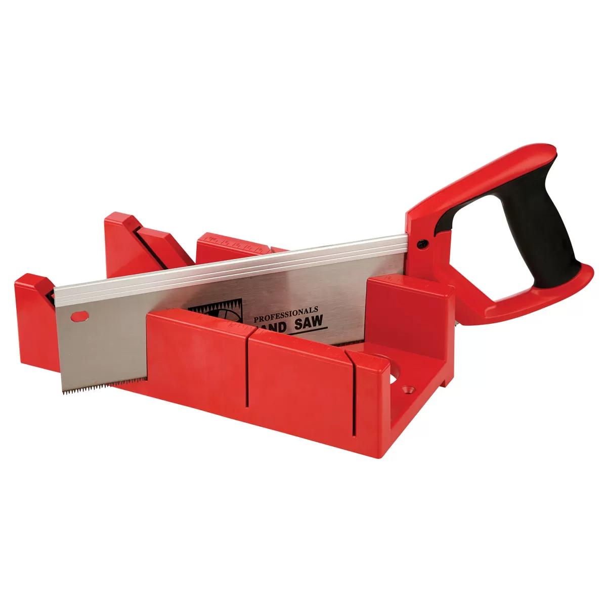 Hacksaw with miter outlet box