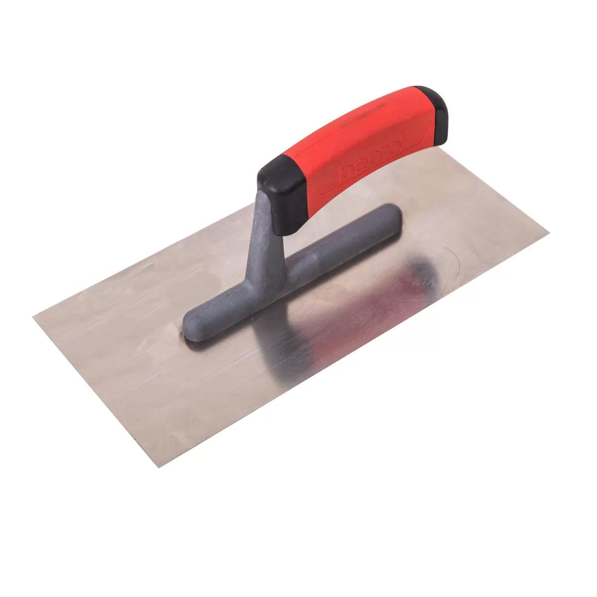 Plastering trowel, stainless steel, rubber handle 