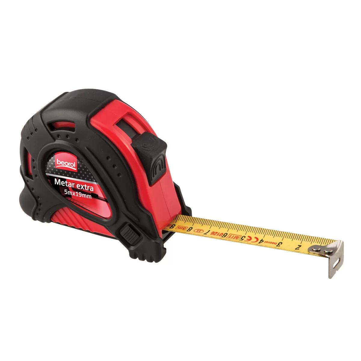 Steel measuring tape 10ft/ 3m,red body/black cover 