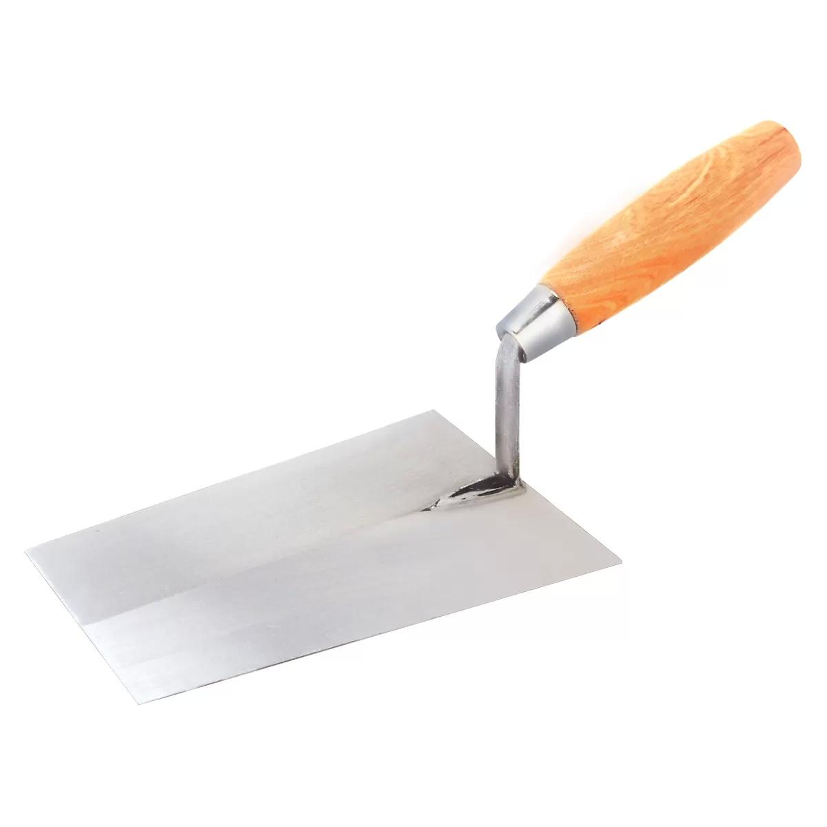 Bricklaying trowel wooden handle, square shape 180mm 