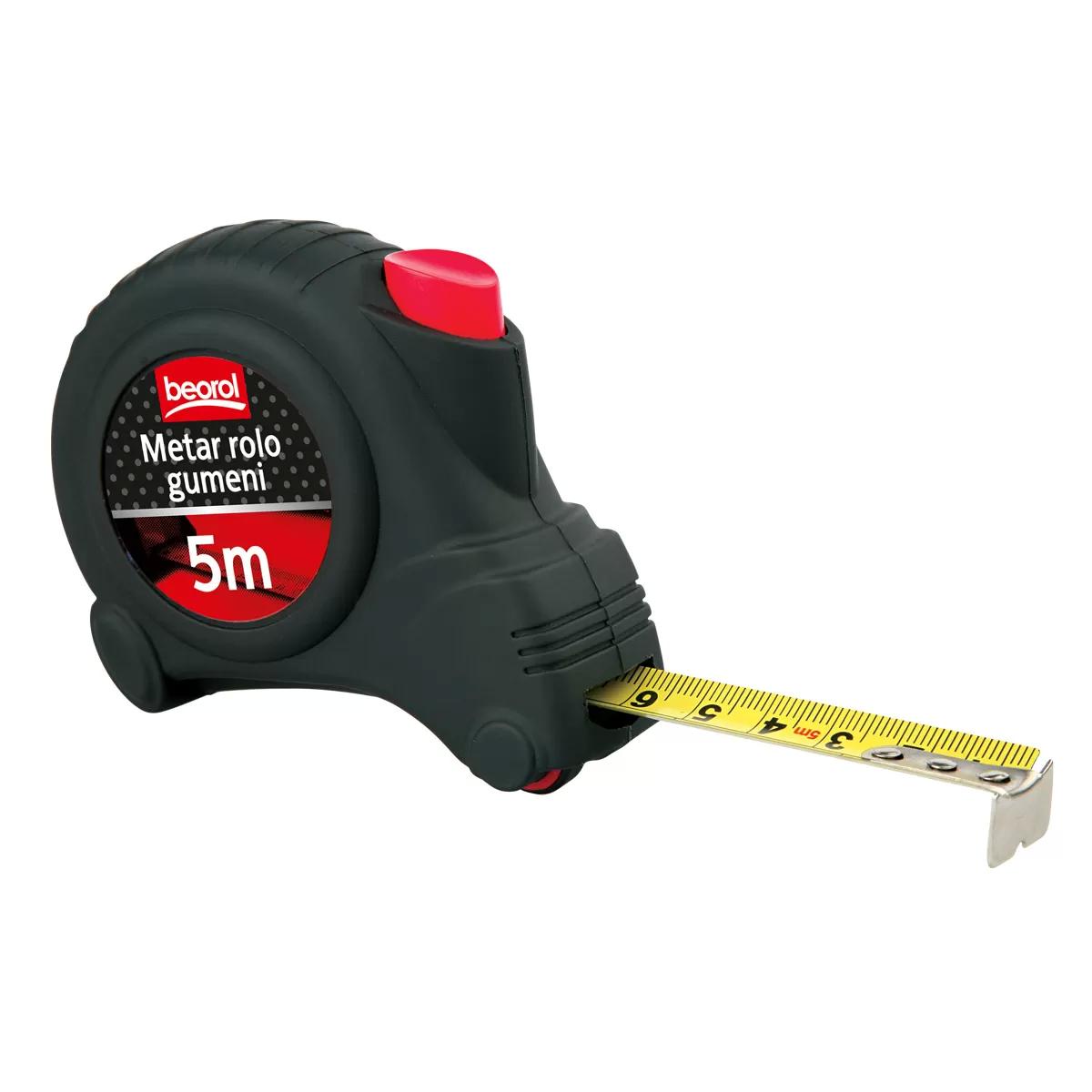 Steel Measuring Tape Roll Rubber 5m 