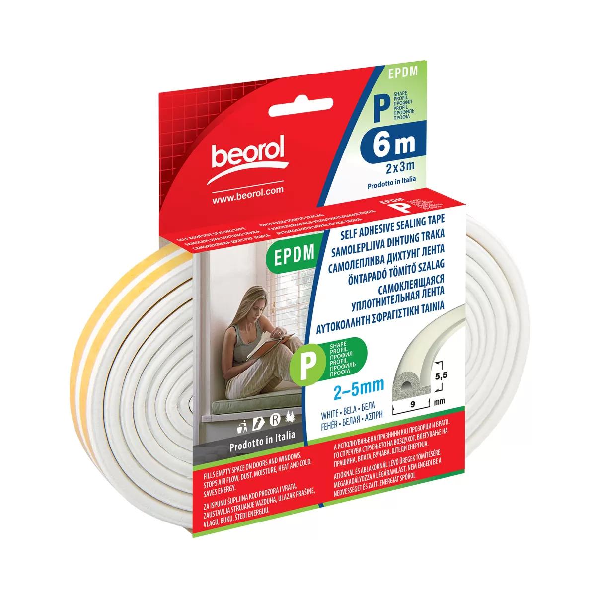 Seal strip P-profile-white 6m 