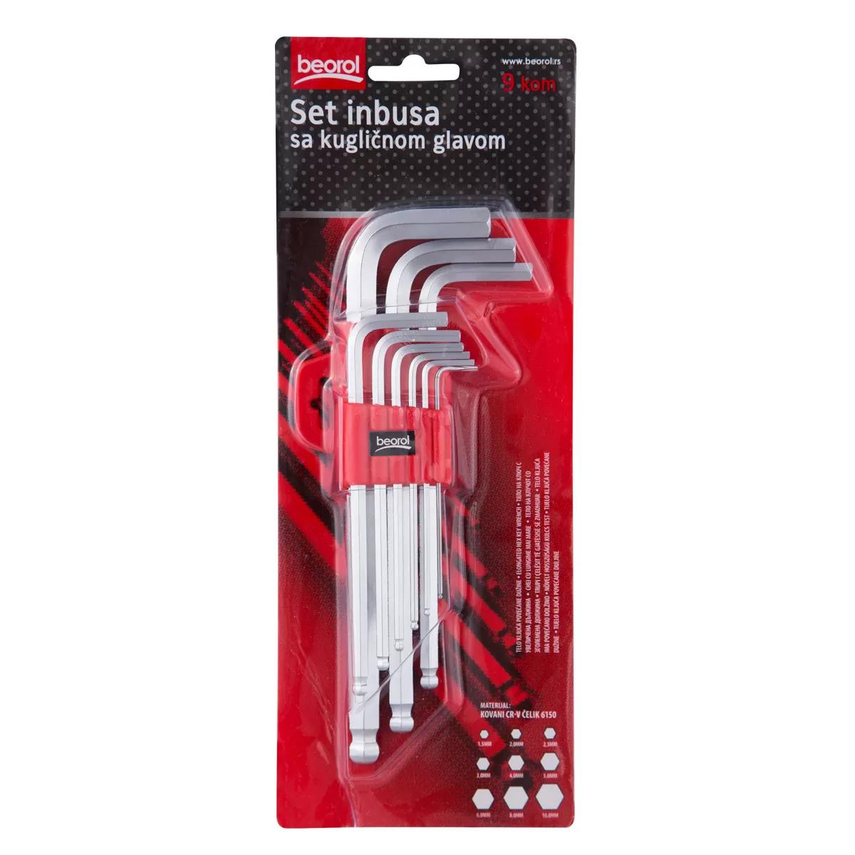 Ball End Hex Keys Set 9pcs 