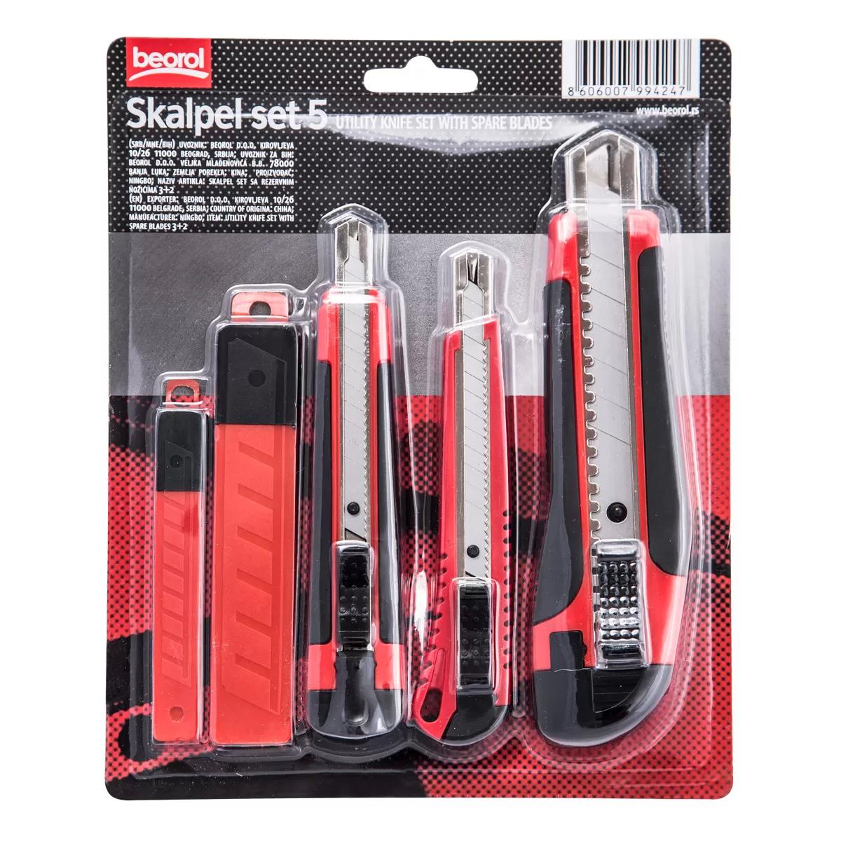 Utility knifes, 3+2pcs set 