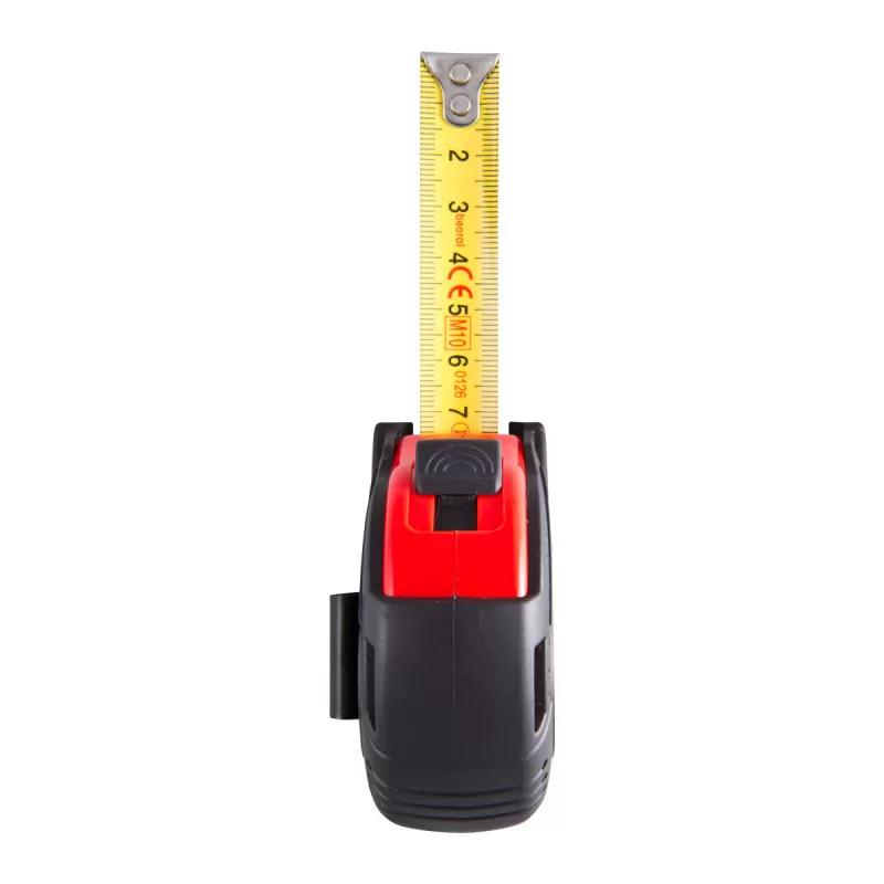 Steel measuring tape 5m, red body/black cover 